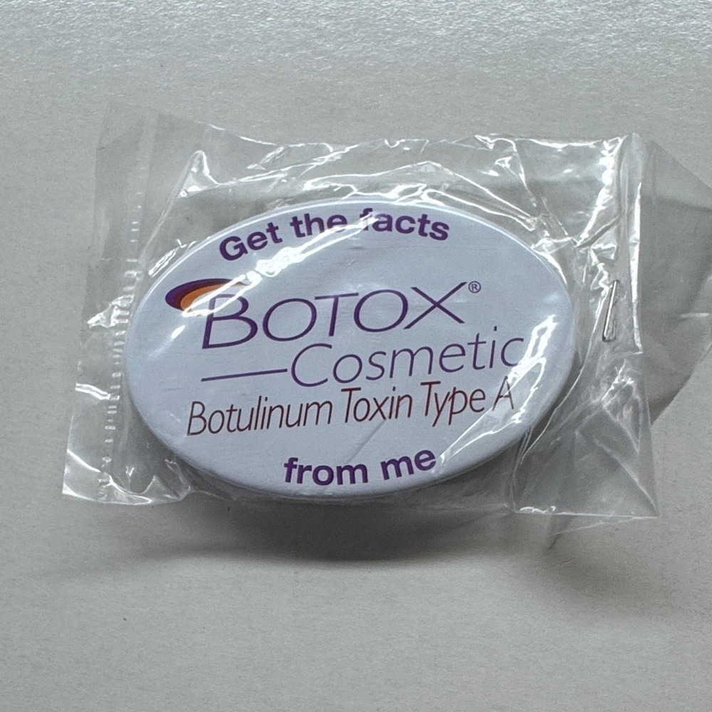 New Vintage Botox Cosmetic Pharmaceutical Drug Magnetic Button.
